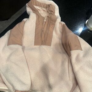 Cozy Sherpa Pullover with Pink Accents